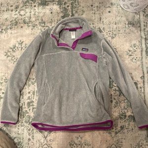 Grey and purple Patagonia fleece